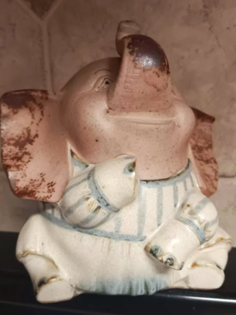 UCTCI vintage Japan anthropomorphic elephant planter / knick knack figurine.